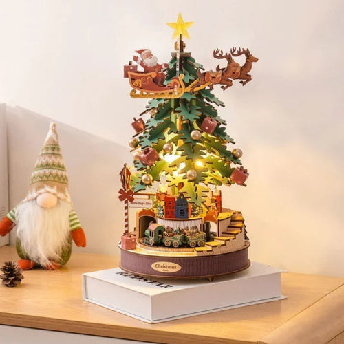 3D Puzzles For Adults, Wooden Music Box Christmas Melody Tree, 3D