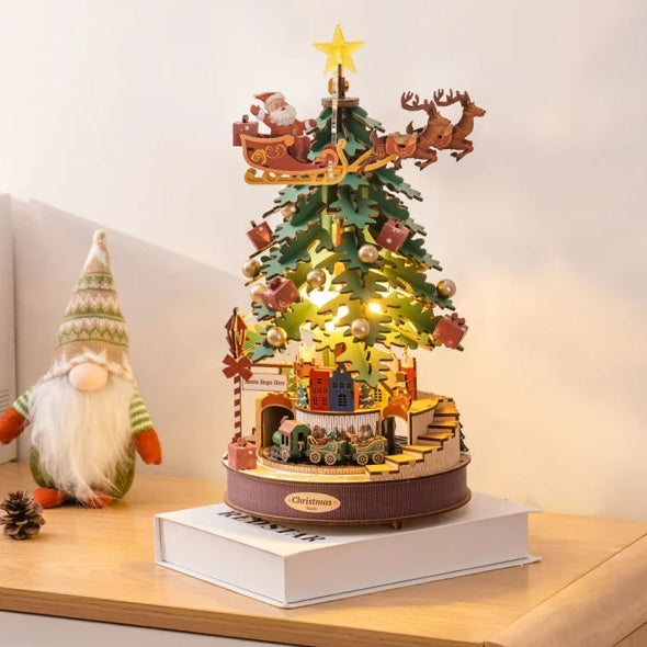 3D Puzzles For Adults, Wooden Music Box Christmas Melody Tree, 3D